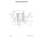 Whirlpool UDT518SAHP0 tub and frame parts diagram