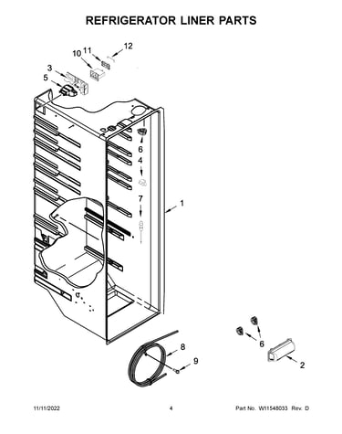 Refrigerator liner parts