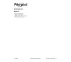 Whirlpool WRS321SDHB08 cover sheet diagram
