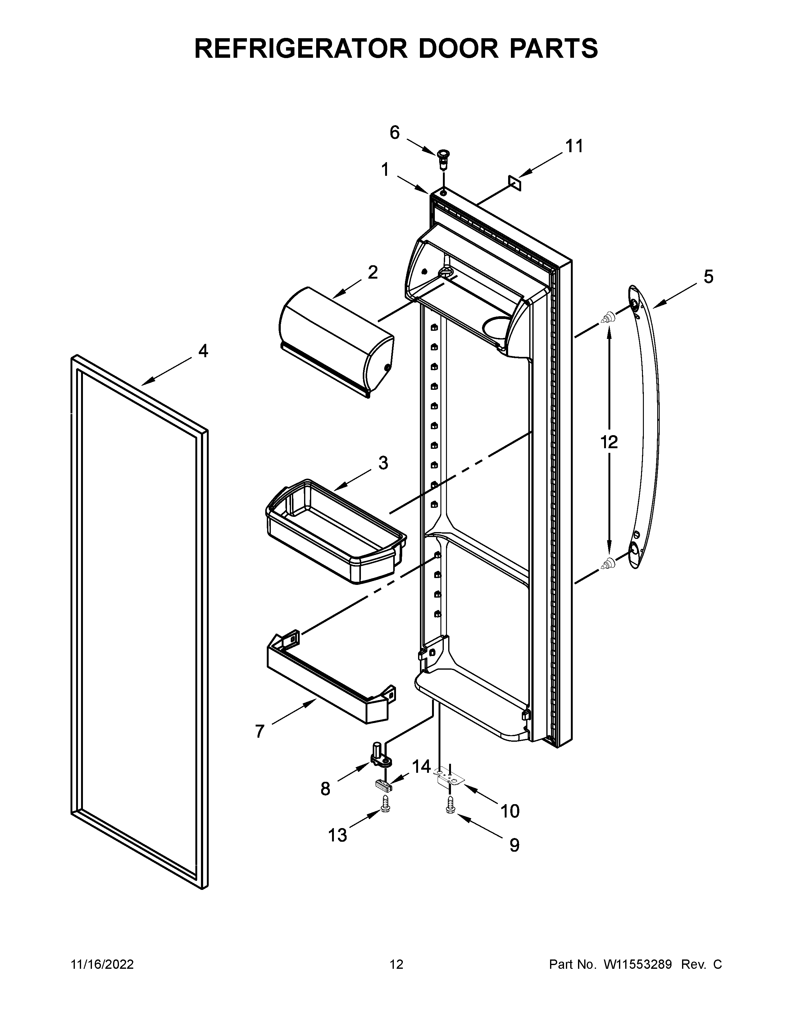 Refrigerator door parts