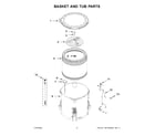 Whirlpool WTW5010LW0 basket and tub parts diagram