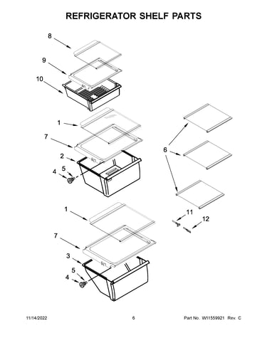 Refrigerator shelf parts