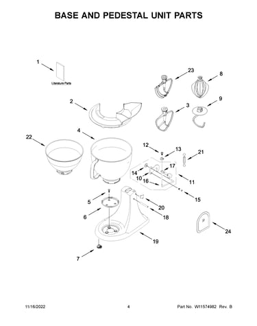 Base and pedestal unit parts