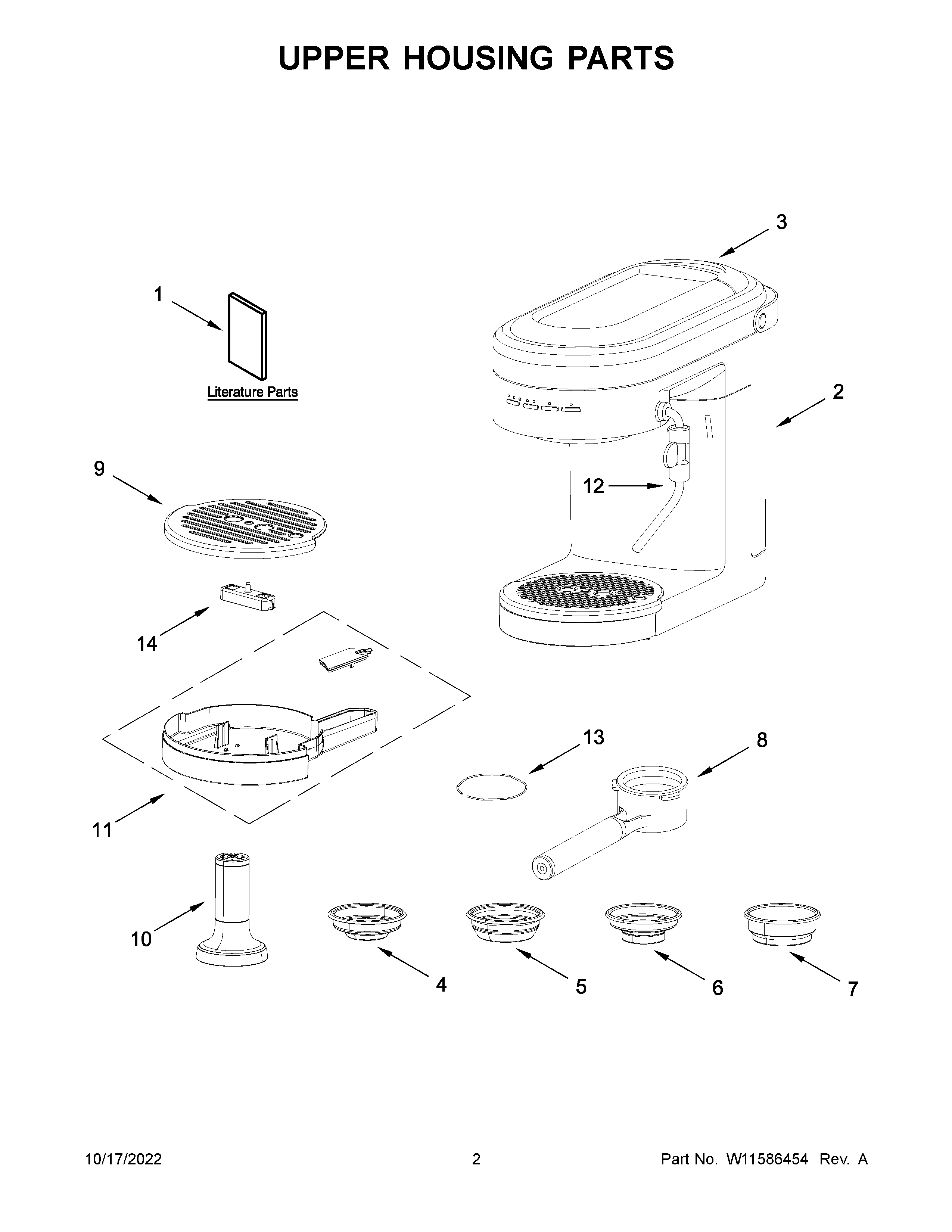 Upper housing parts