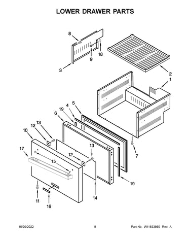 Lower drawer parts