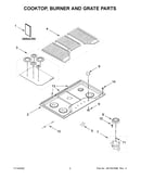 Cooktop, burner and grate parts