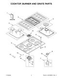 Cooktop, burner and grate parts