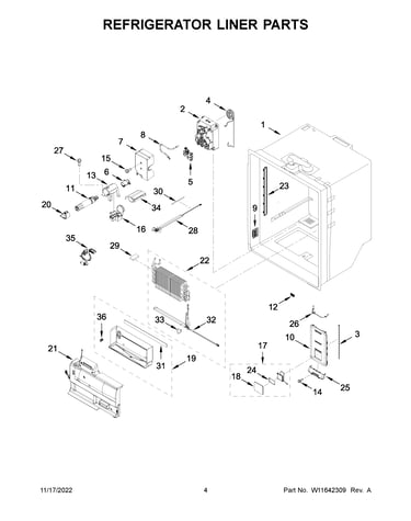Refrigerator liner parts