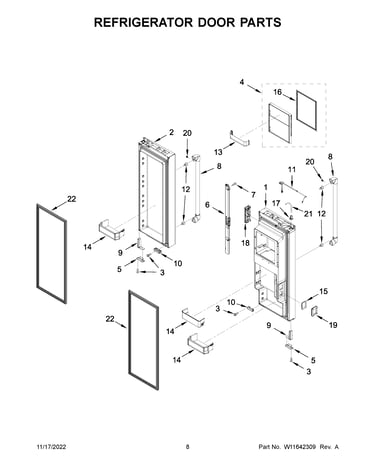 Refrigerator door parts