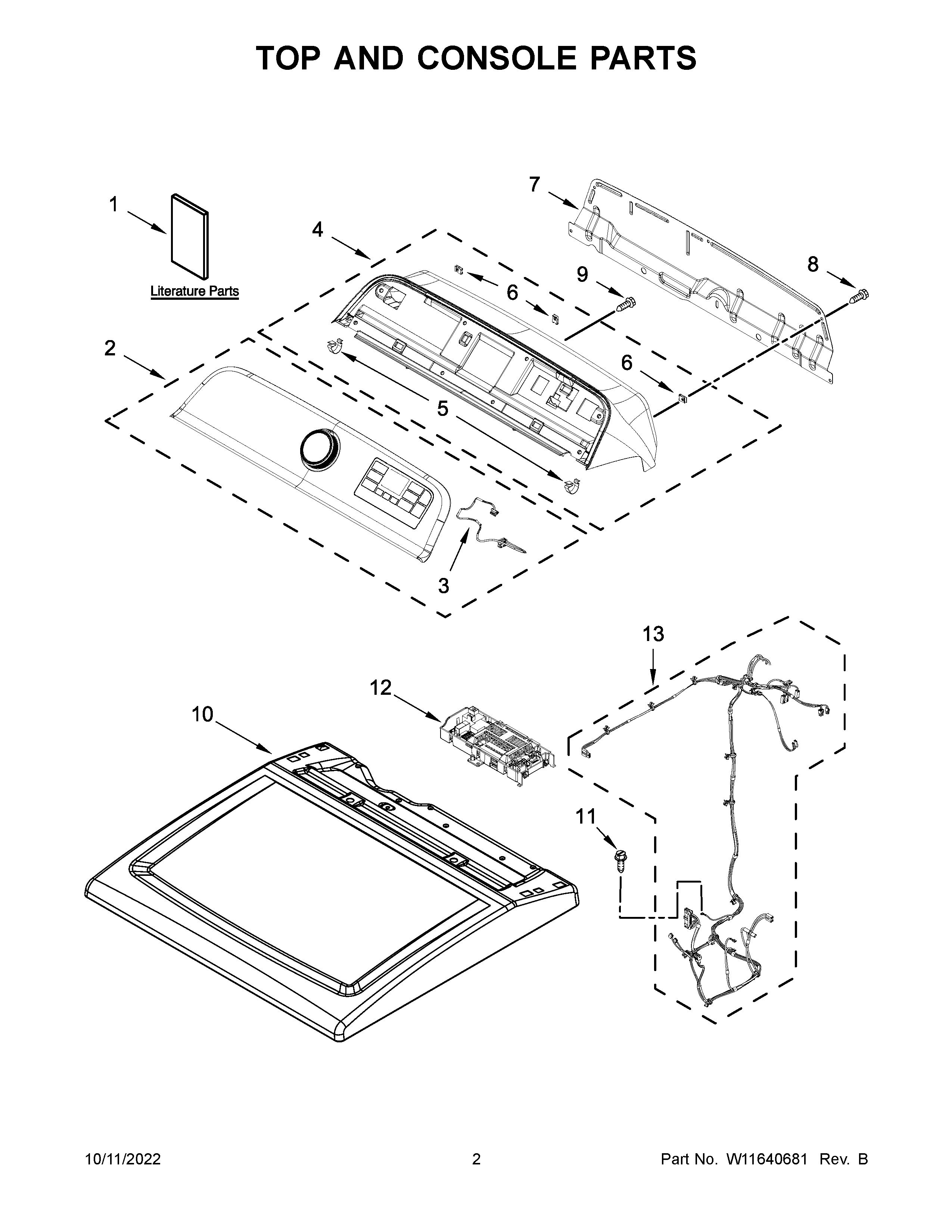 TOP AND CONSOLE PARTS