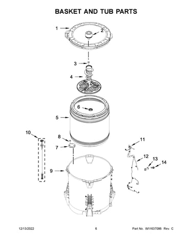 Basket and tub parts