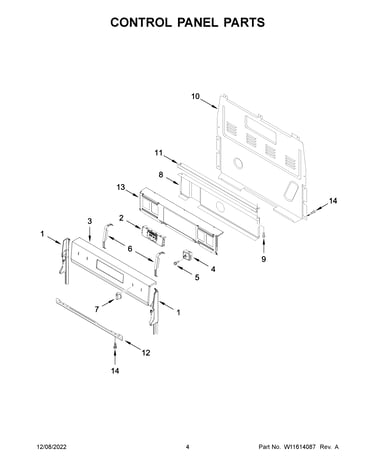 Control panel parts
