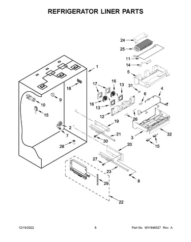 Refrigerator liner parts