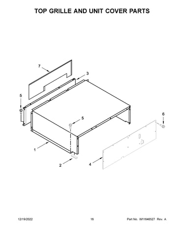 Top grille and unit cover parts