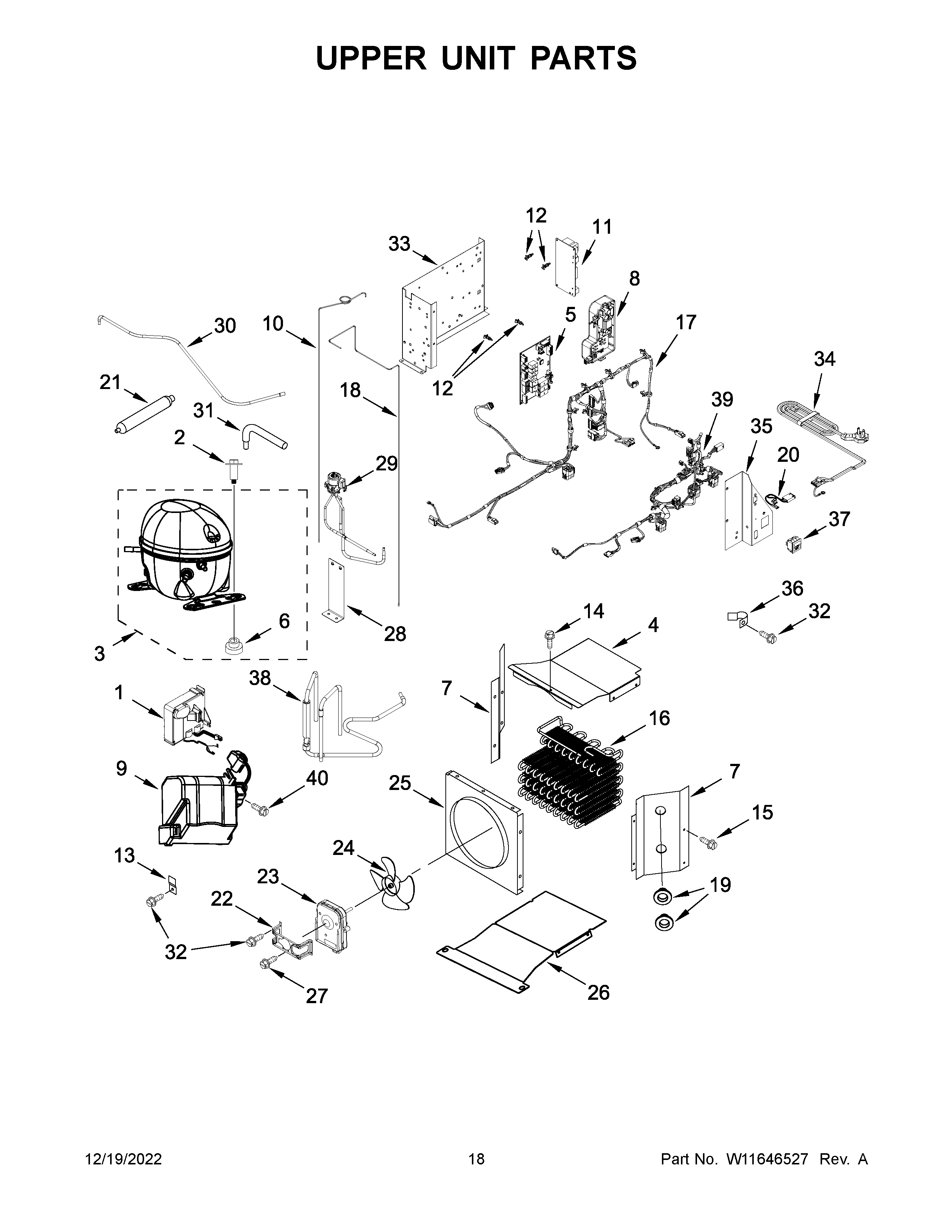 Upper unit parts