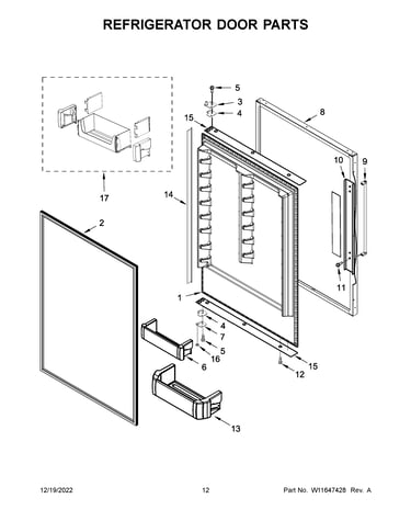 Refrigerator door parts