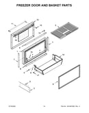 Freezer door and basket parts