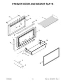 Freezer door and basket parts