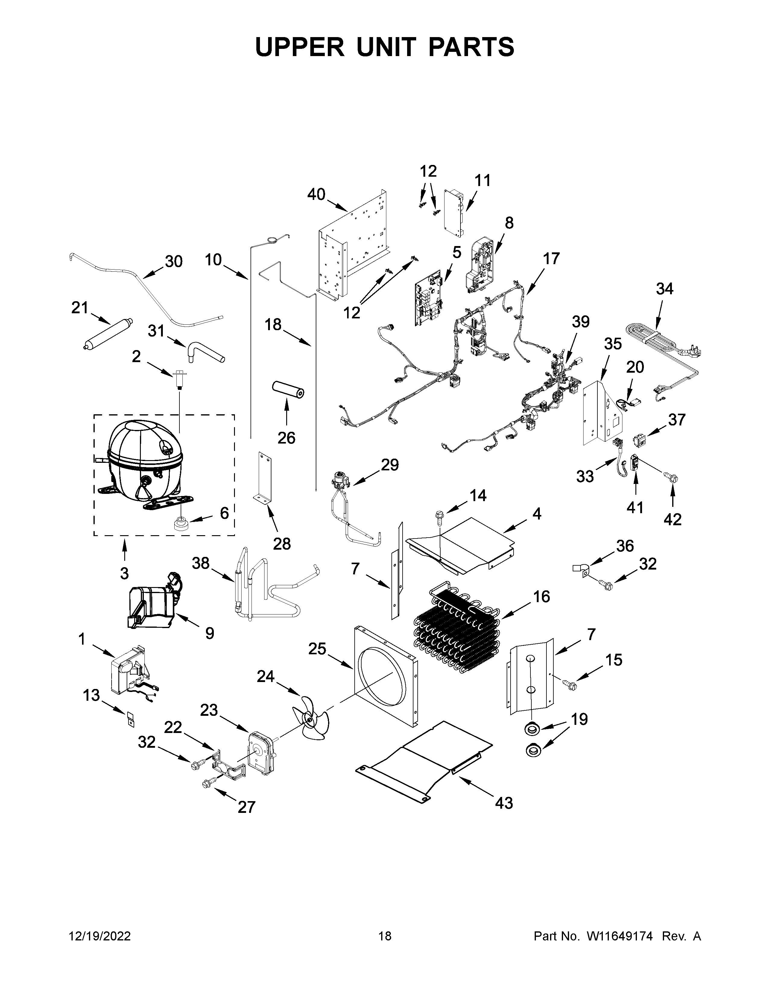 Upper unit parts