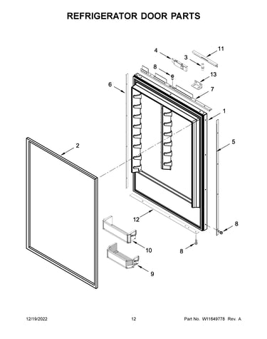 Refrigerator door parts