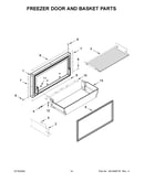 Freezer door and basket parts
