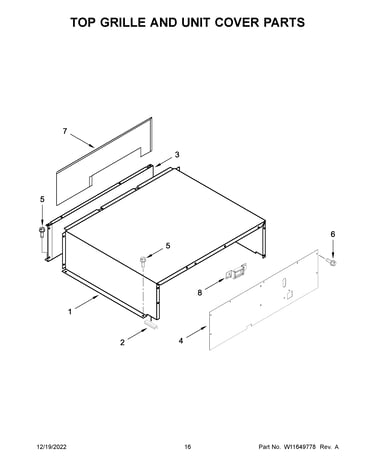 Top grille and unit cover parts