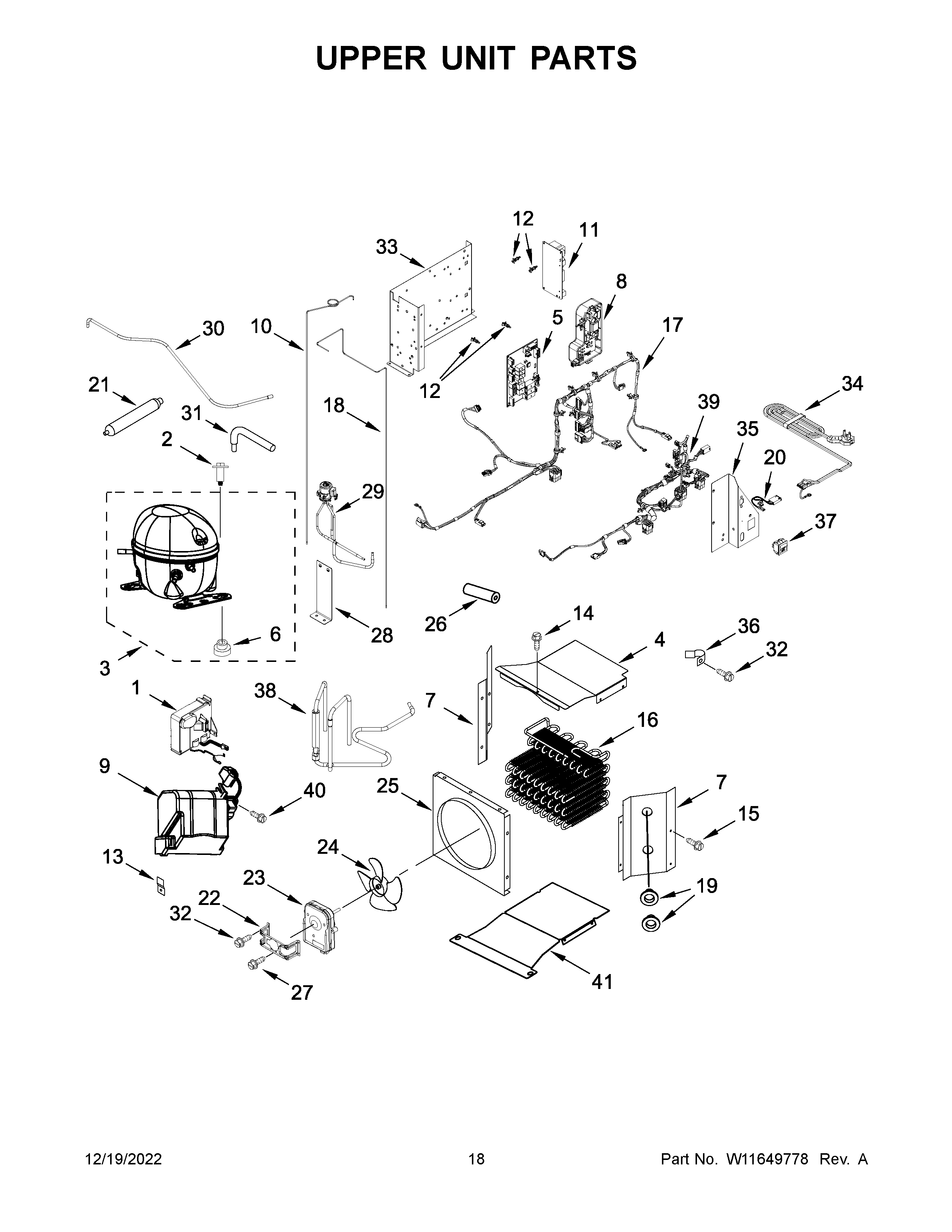 Upper unit parts
