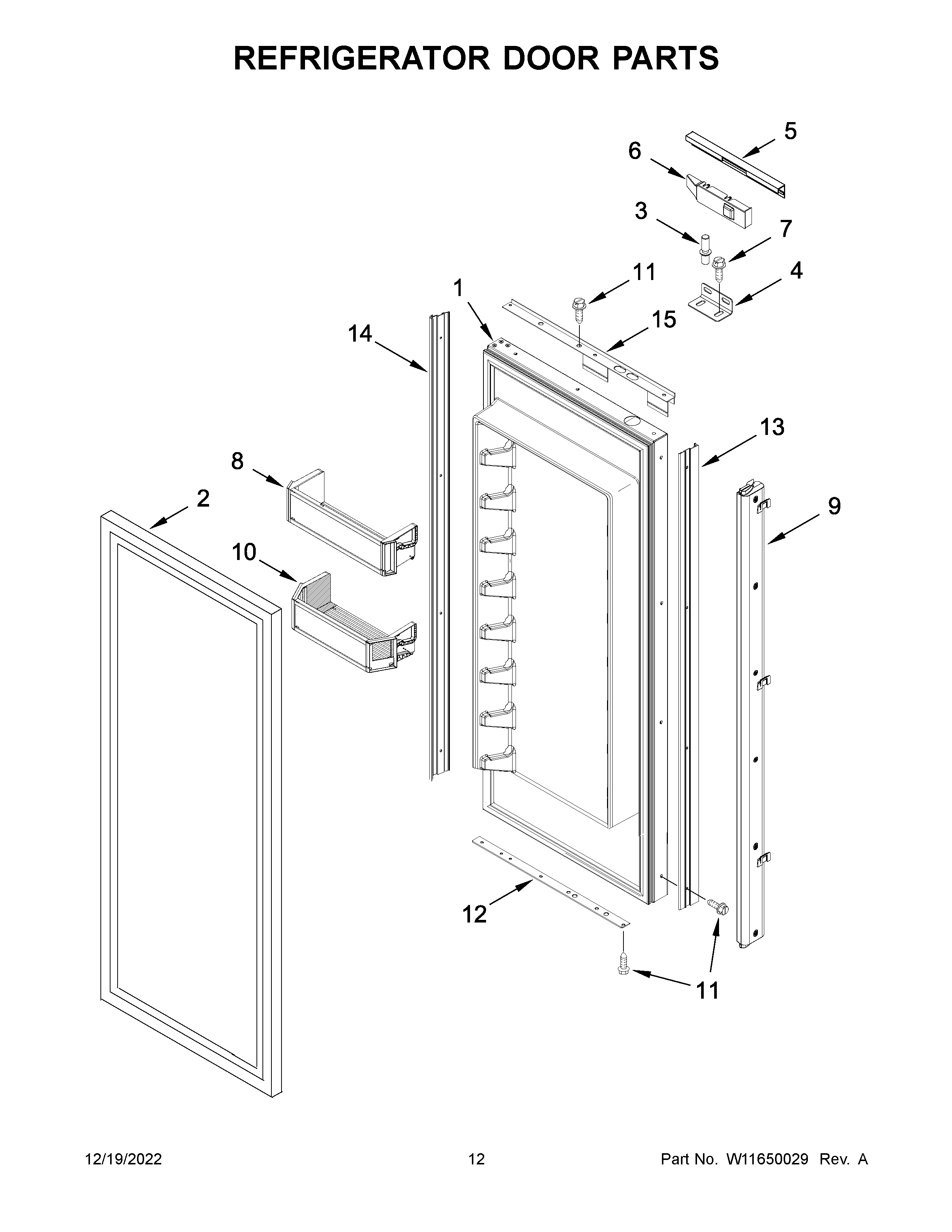 Refrigerator door parts