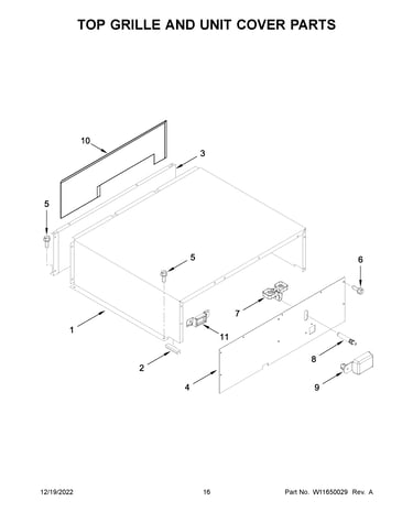 Top grille and unit cover parts
