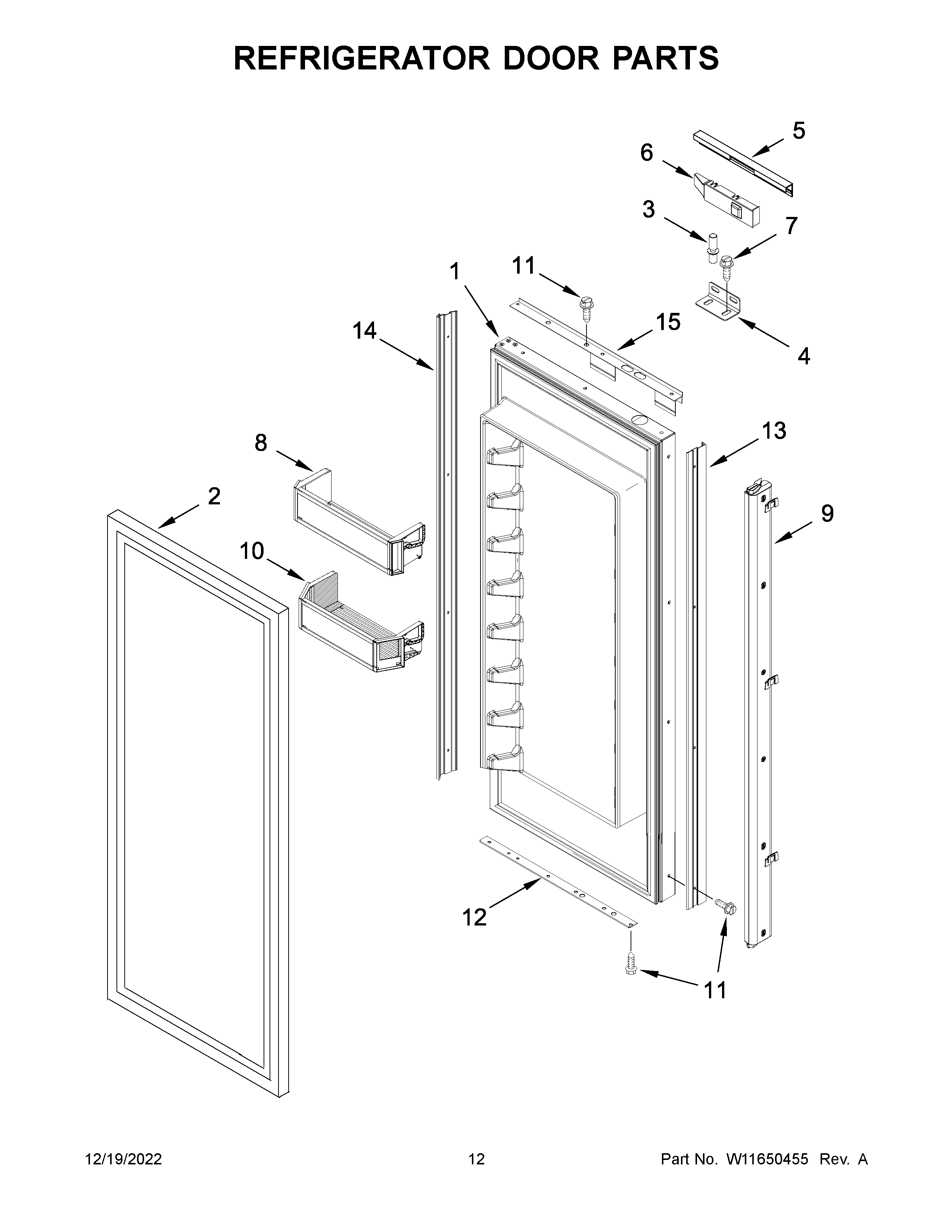 Refrigerator door parts