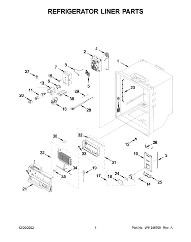 Refrigerator liner parts