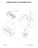 Icemaker and ice container parts