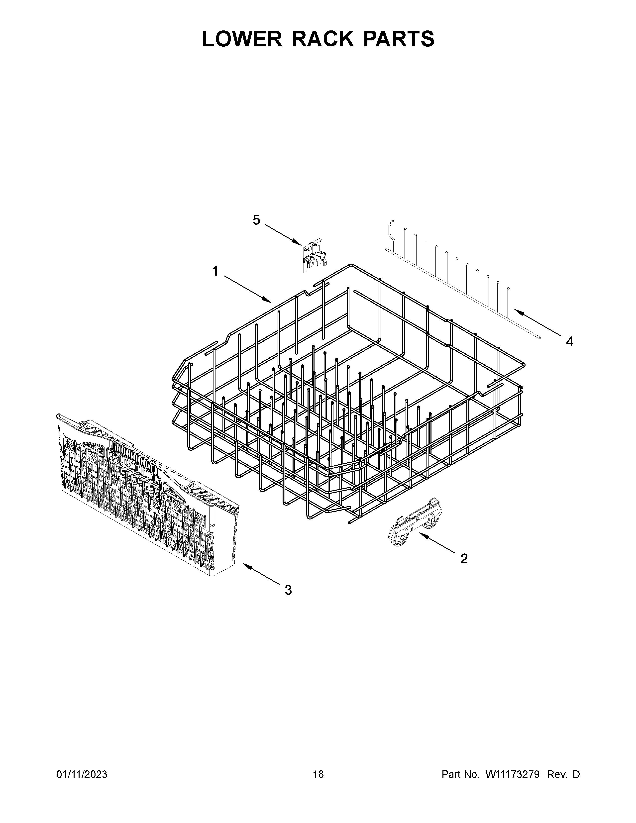 Lower rack parts
