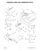 Freezer liner and icemaker parts