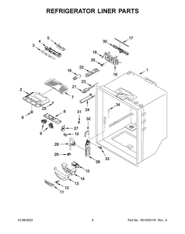 Refrigerator liner parts