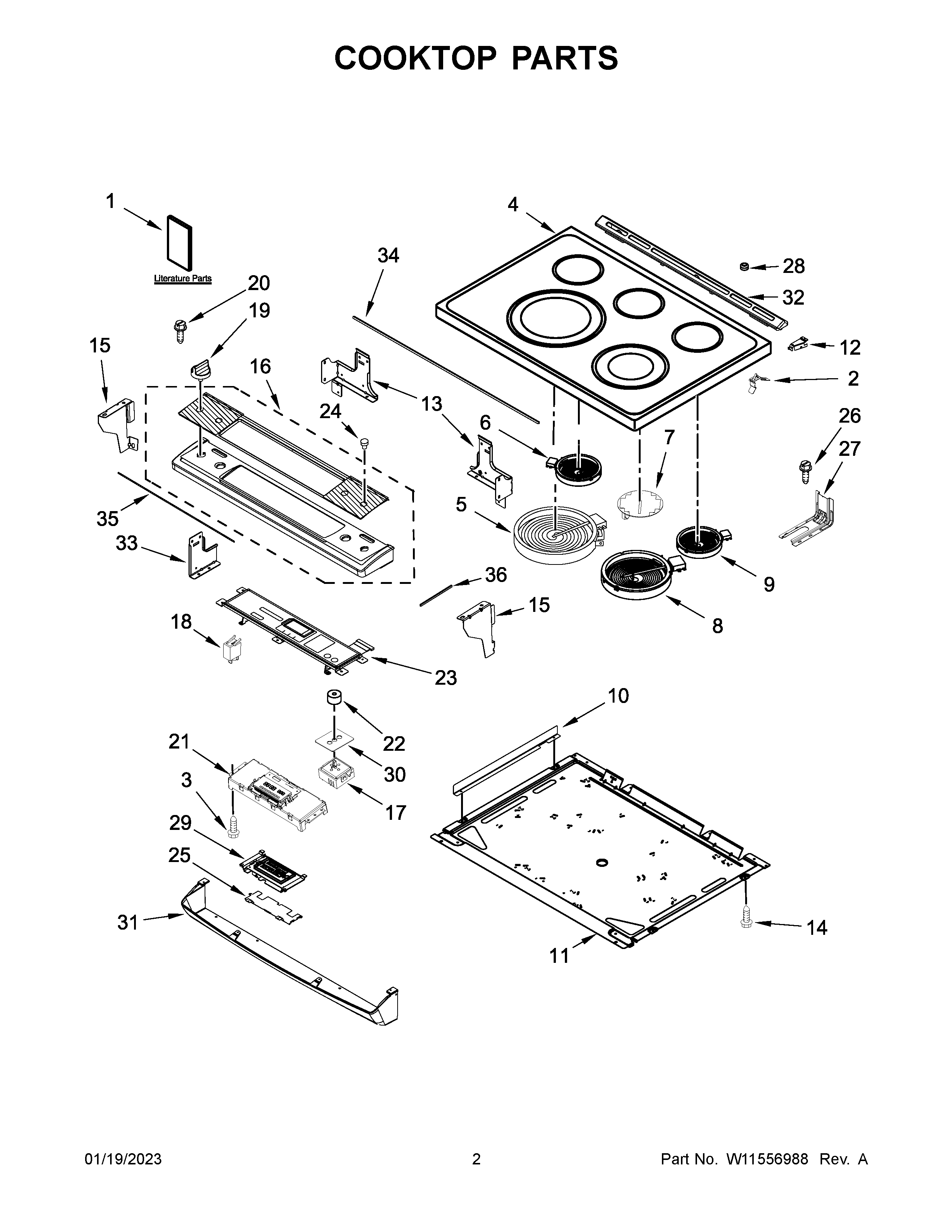 Cooktop parts