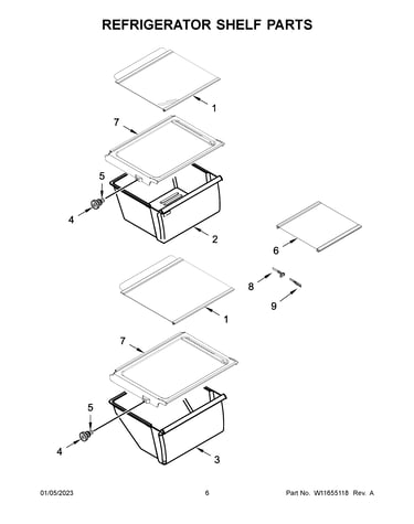 Refrigerator shelf parts