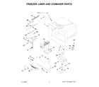 Whirlpool WRFF5333PB00 freezer liner and icemaker parts diagram