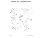 Whirlpool WRF535SWHV08 freezer liner and icemaker parts diagram