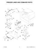 Freezer liner and icemaker parts