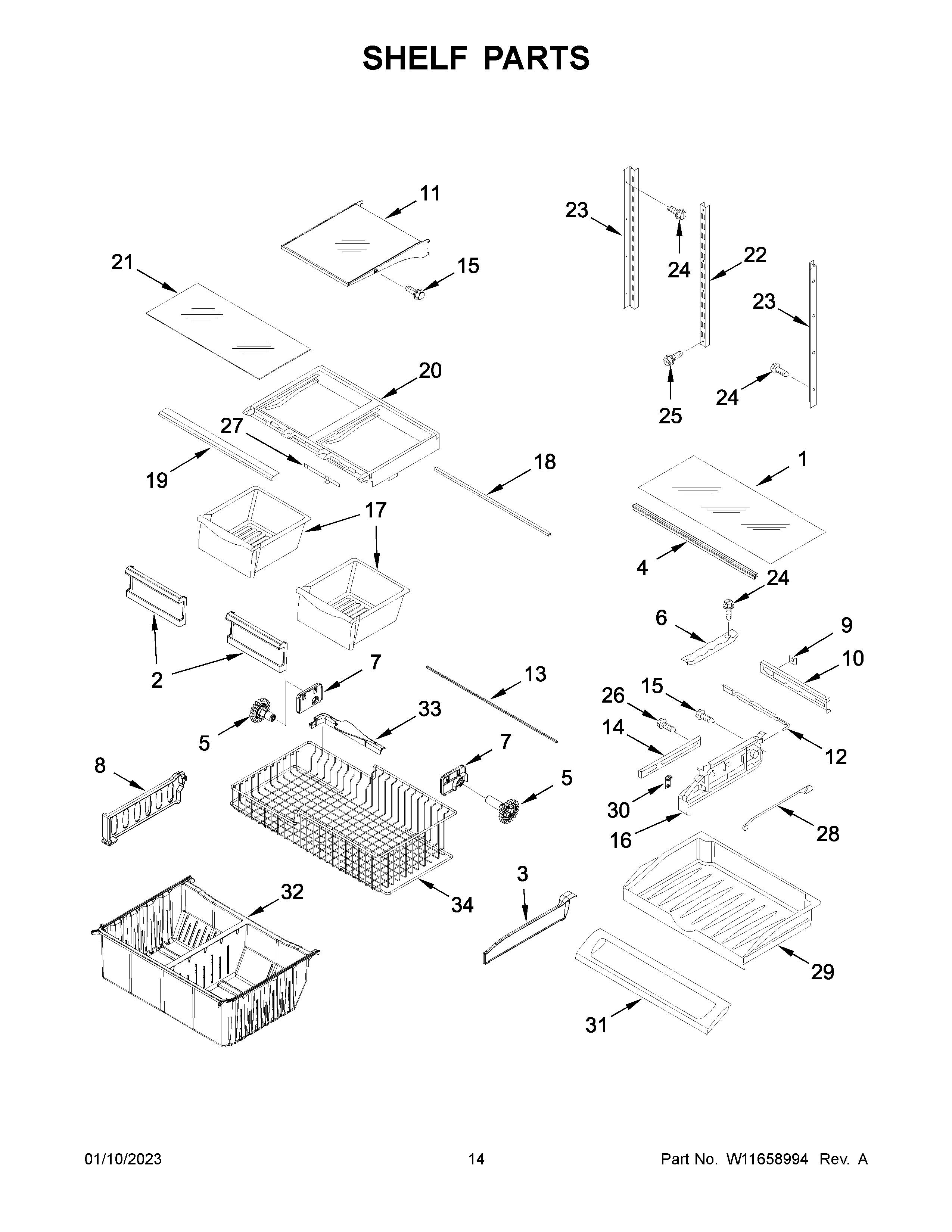 Shelf parts