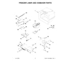 KitchenAid KRFF302ESS06 freezer liner and icemaker parts diagram