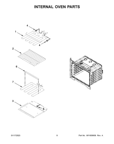 Internal oven parts