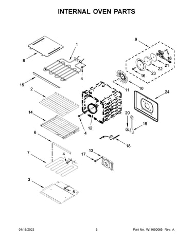 Internal oven parts