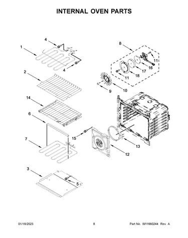 Internal oven parts