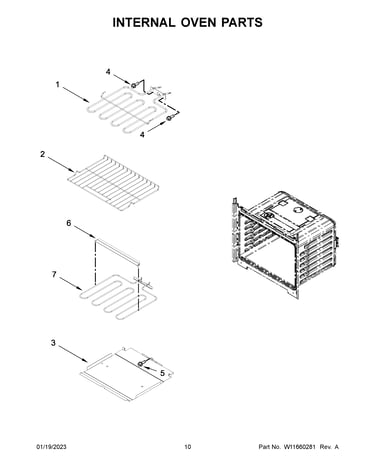 Internal oven parts