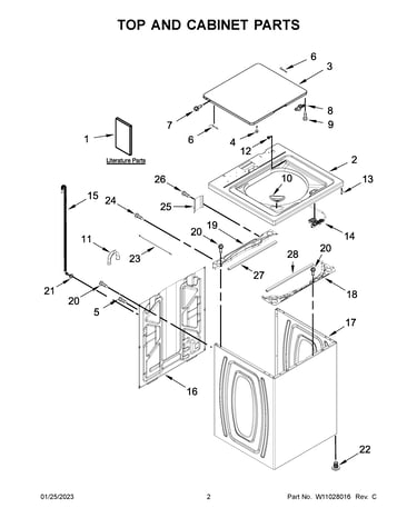 Top and cabinet parts