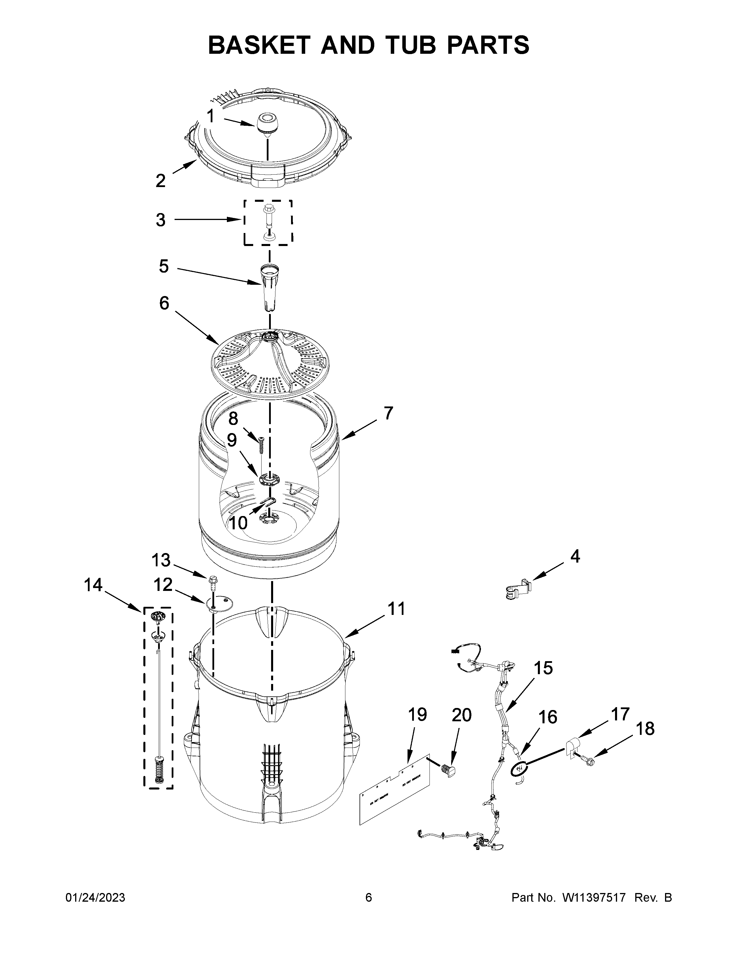 Basket and tub parts