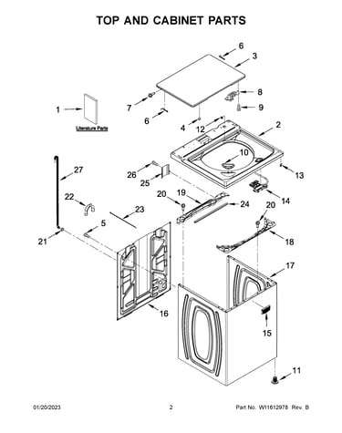 Top and cabinet parts