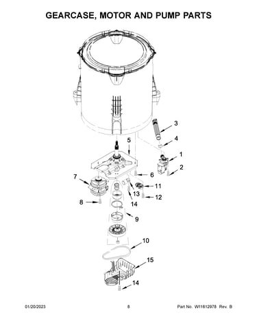 Gearcase, motor and pump parts
